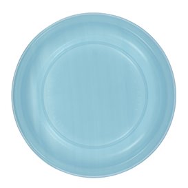 Assiette Plate Réutilisable Economique PS Bleu Clair Ø17cm (300 Utés)