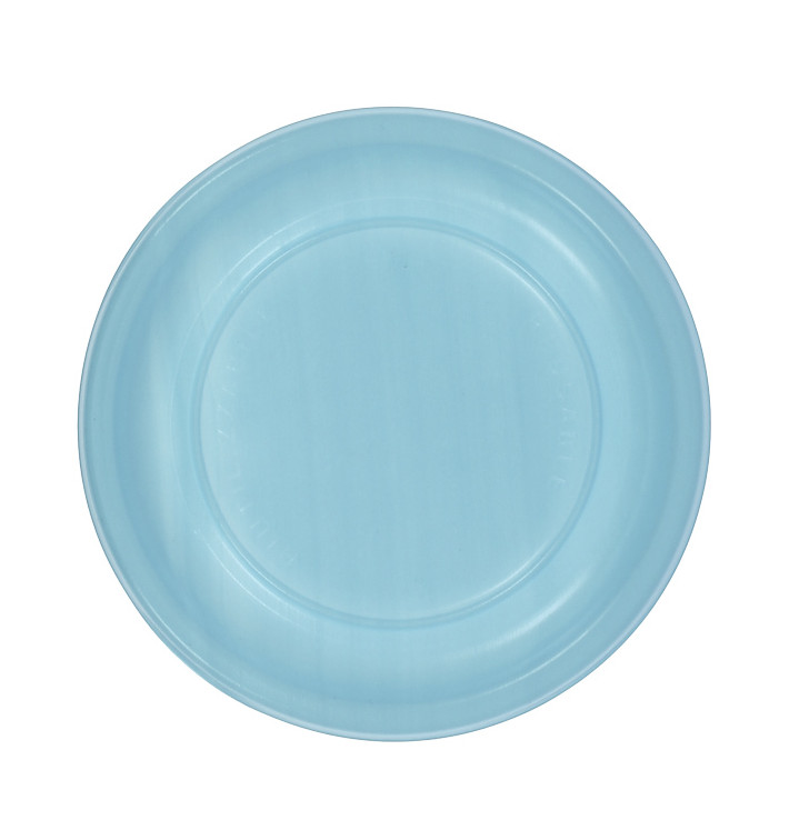 Assiette Plate Réutilisable Economique PS Bleu Clair Ø17cm (300 Utés) Assiette Plate Réutilisable Economique PS Bleu Clair Ø17cm (300 Utés)