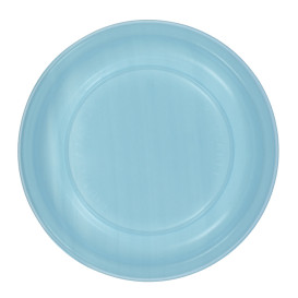 Assiette Plate Réutilisable Economique PS Bleu Clair Ø17cm (25 Utés)