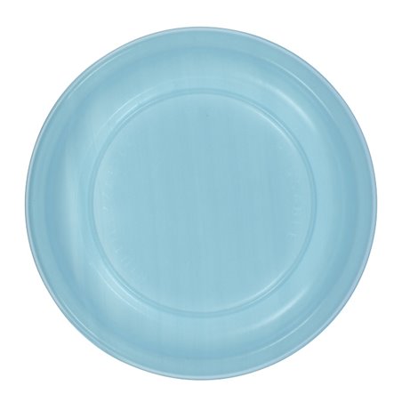 Assiette Plate Réutilisable Economique PS Bleu Clair Ø17cm (25 Utés)