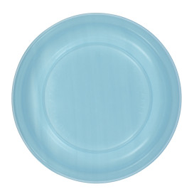 Assiette Plate Réutilisable Economique PS Bleu Clair Ø22cm (25 Utés)