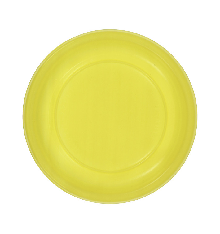 Assiette Plate Réutilisable Economique PS Jaune Ø17cm (300 Utés) Assiette Plate Réutilisable Economique PS Jaune Ø17cm (300 Utés)
