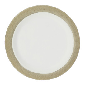 Assiette en Bagasse Biodégradable Blanc Ø17,5cm (120 Utés)