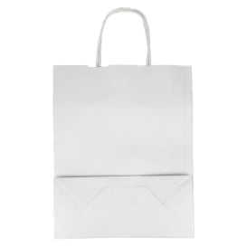 Sac en papier Blanc avec Anses Kraft 100g/m² 25+11x31cm (25 Utés)