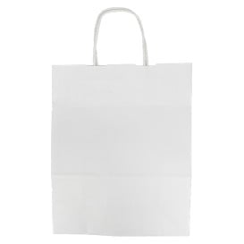 Sac en papier Blanc avec Anses Kraft 100g/m² 25+11x31cm (25 Utés)