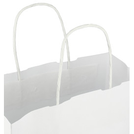 Sac en papier Blanc avec Anses Kraft 100g/m² 25+11x31cm (200 Utés)