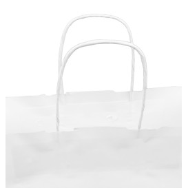 Sac en papier Blanc avec Anses Kraft 100g/m² 32+12x41cm (200 Utés)