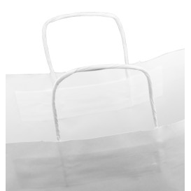 Sac en papier Blanc avec Anses Kraft 100g/m² 44+15x46cm (200 Utés)
