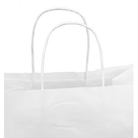 Sac en Papier Kraft Blanc avec Anses 100g/m² 30+18x29cm (25 Utés)