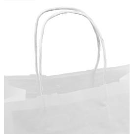 Sac en Papier Kraft Blanc avec Anses 80g/m² 30+18x29cm (25 Utés)