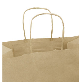 Sac en papier Kraft Marron avec Anses 100g/m² 25+13x33cm (250 Utés)