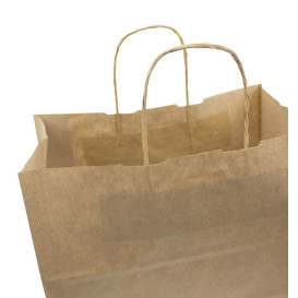 Sac en Papier Kraft Marron avec Anses 80g/m² 30+18x29cm (25 Utés)
