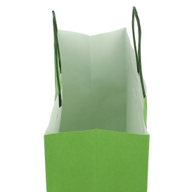 Sac en Papier Vert avec Anses 100g/m² 25+11x31cm (200 Utés)