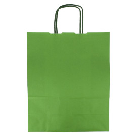 Sac en Papier Vert avec Anses 100g/m² 25+11x31cm (200 Utés)