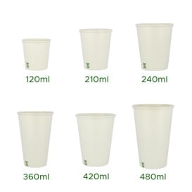 Gobelet en Carton sans Plastique 7 Oz/210ml Blanc Ø7cm (1.000 Utés)