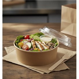 Pot en Carton Kraft-Kraft avec couvecle RPET 25 Oz/750 ml (50 Utés)