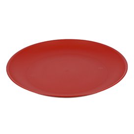 Assiette Réutilisable Durable PP Minéral Rouge Ø23,5cm (54 Utés)