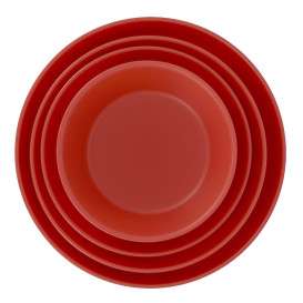 Assiette Réutilisable Durable PP Minéral Rouge Ø23,5cm (54 Utés)