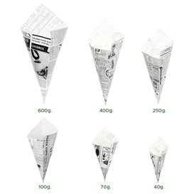 Cornet en Papier Ingraissable 160mm 40g (2.000 Utés)