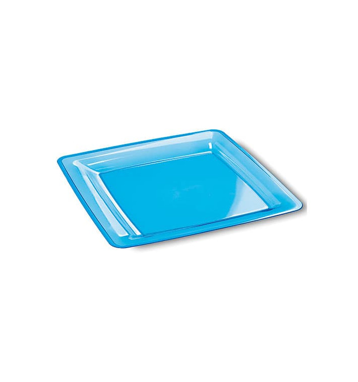 Assiette plastique carrée extra dur Turquoise 18x18cm Assiette plastique carrée extra dur Turquoise 18x18cm