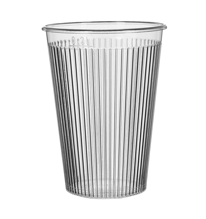 Gobelet "Ribbed" PS 200ml Dur Transparent (25 Unités)