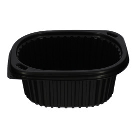 Barquette Rectangulaire PP Noir 450ml 142x111x60mm (80 Utés)