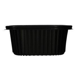 Barquette Rectangulaire PP Noir 450ml 142x111x60mm (80 Utés)