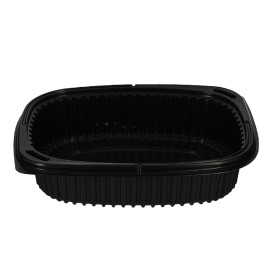 Barquette Rectangulaire PP Noir 1000ml 215x170x50mm (40 Utés)