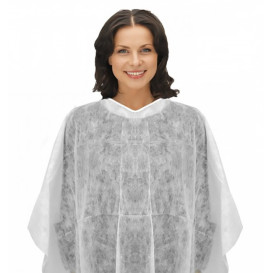 Cape pour Coupe de Cheveux en PP SMS  Blanc (200 Utés)