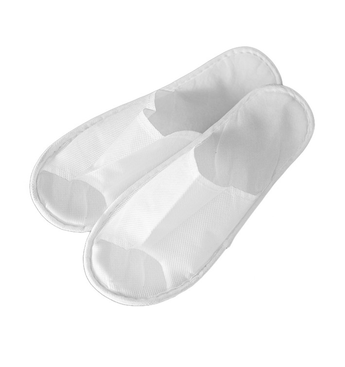 Chaussons PP Ouvert Blanc Semelle mousse EVA (25 Paires)