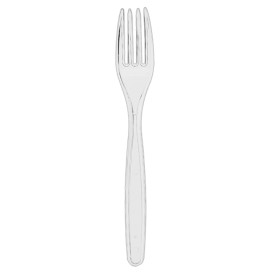 Fourchette plastique PS Réutilisable Transparent 18cm (20 Utés)