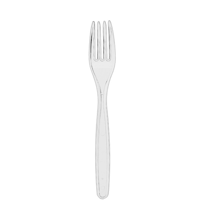 Fourchette plastique PS Réutilisable Transparent 18cm (20 Utés) Fourchette plastique PS Réutilisable Transparent 18cm (20 Utés)
