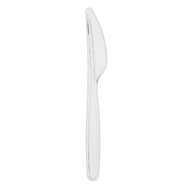 Couteau plastique PS Réutilisable Transparent 18cm (50 Utés)