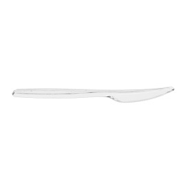 Couteau plastique PS Réutilisable Transparent 18cm (50 Utés)