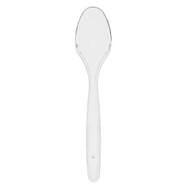 Petite Cuillère plastique PS Réutilisable Transparent 12,5cm (30 Utés)