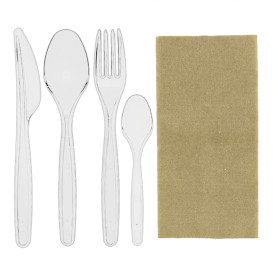 Set Couverts Réutilisables PS 4 pièces + Serviette (25 Utés)