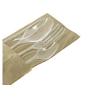 Set Couverts Réutilisables PS 4 pièces + Serviette (25 Utés)