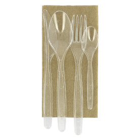 Set Couverts Réutilisables PS 4 pièces + Serviette (250 Utés)