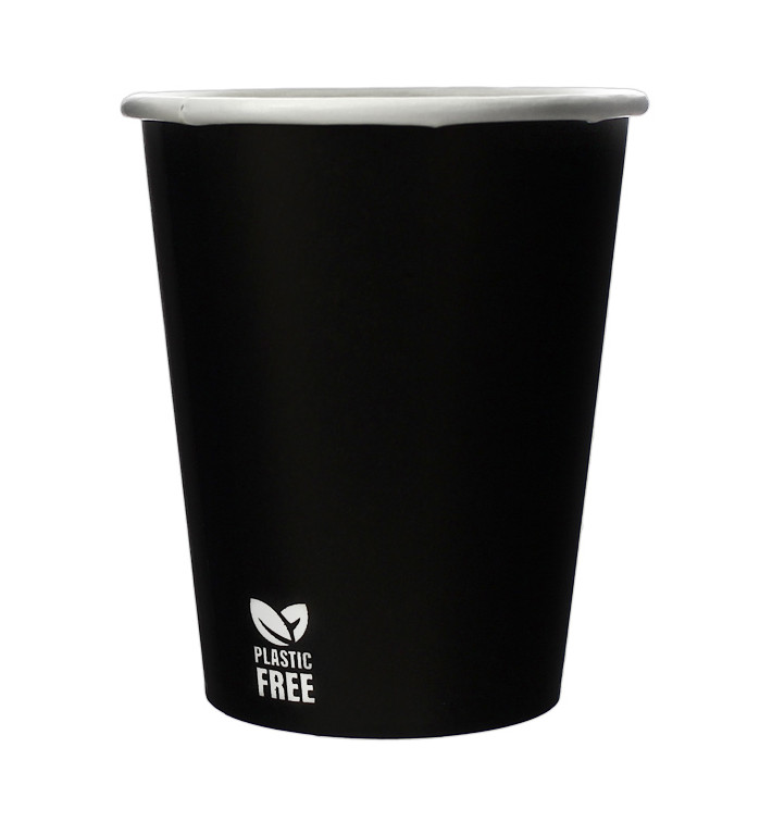 Gobelet en Carton sans Plastique 8 Oz/240ml Noir Ø8,0cm (1.000 Utés) Gobelet en Carton sans Plastique 8 Oz/240ml Noir Ø8,0cm (1.000 Utés)