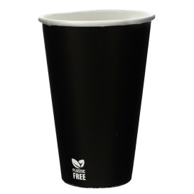 Gobelet en Carton sans Plastique 12 Oz/360ml Noir Ø8,0cm (1.000 Utés)