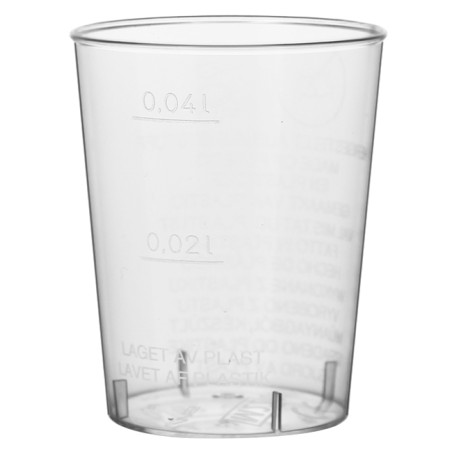 Verre Plastique Dur Transparent PS 40ml (50 Unités)