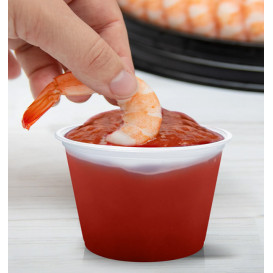 Pot à Sauce Plastique PP Trans. 165ml Ø7,3cm (125 Utés)