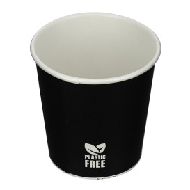 Gobelet en Carton sans Plastique 4 Oz/120ml Noir Ø6,2cm (100 Utés)