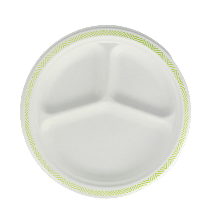 Assiette Chinet 3 Compartiments 260mm Flavour (540 Unités) Assiette Chinet 3 Compartiments 260mm Flavour (540 Unités)