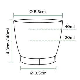 Coupe Plastique Dur "Cool Cup" 40ml (50 Unités)