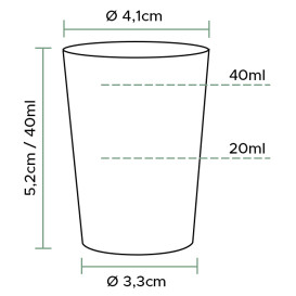 Verre Plastique Dur Transparent PS 40ml (50 Unités)