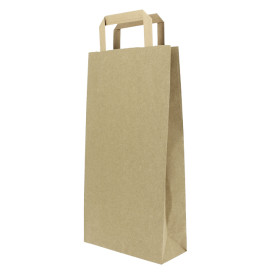 Sac en papier Kraft porte-bouteilles 19+8x37cm (250 Utés)