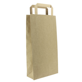 Sac en papier Kraft porte-bouteilles 19+8x37cm (250 Utés)