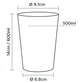 Verre Plastique Dur Transparent PS 600ml (30 Utés)