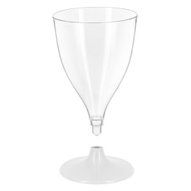 Coupe Réutilisable PS Eau/Vin Pied Blanc 200ml 2P (6 Unités)